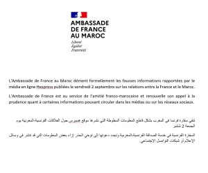 Francia desmiente las Fake News sobre las relaciones franco-marroquíes 1 FbvptSUXEAI Qoc