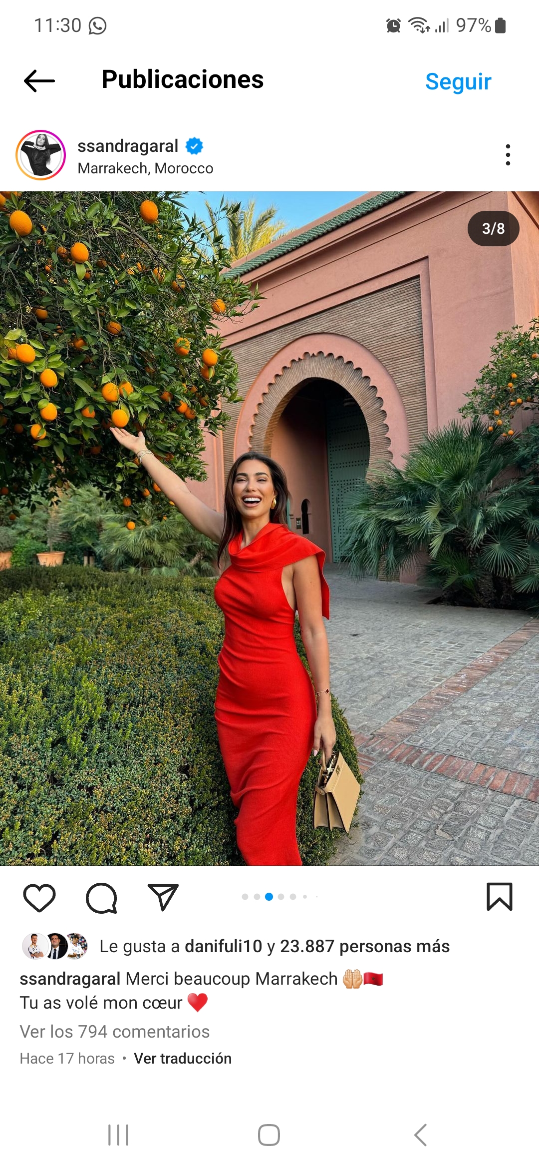 Esposa de Asensio a Marrakech: "Has robado mi corazón" 1 Screenshot 20240222 113039 Instagram