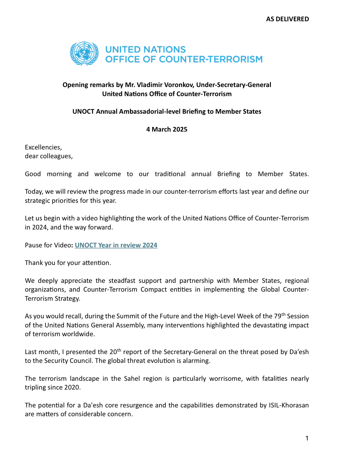 Marruecos y ONU organizarán la Plataforma de Marrakech contra el terrorismo 1 IMG 8839