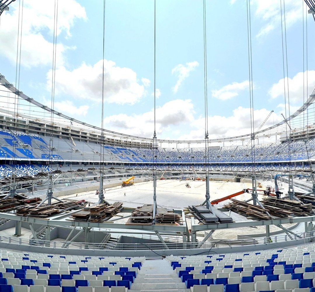 Estadio de Tánger da gran salto hacia su finalización con instalación de cubierta 2 20250616 154815