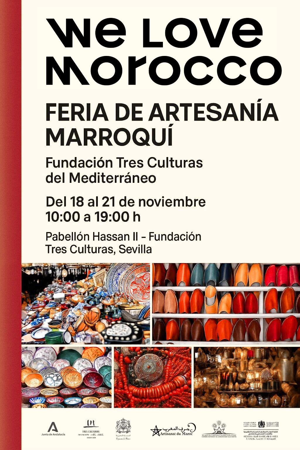 Fundación Tres Culturas acoge la primera gran feria de artesanía marroquí en Andalucía 1 Cartel Feria Artesania 1