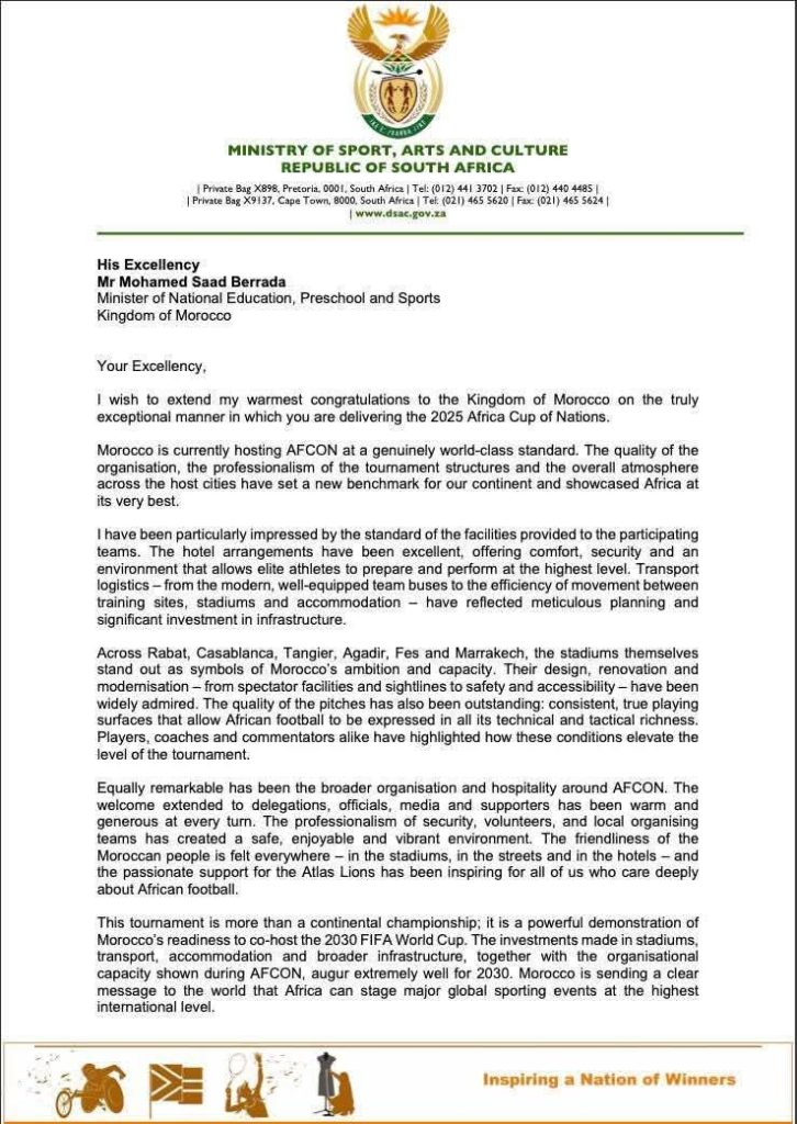 Sudáfrica elogia la organización de la Copa África en Marruecos y destaca su nivel internacional 1 WhatsApp Image 2026 01 07 at 12.18.39 726x1024 1
