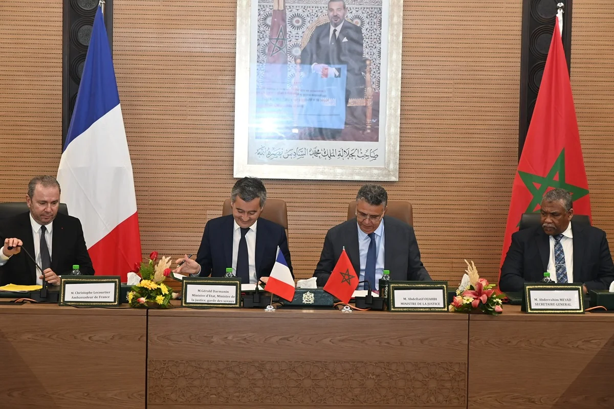 Marruecos y Francia firman plan de acción para reforzar cooperación judicial hasta 2028 1 ouahbi darmanin